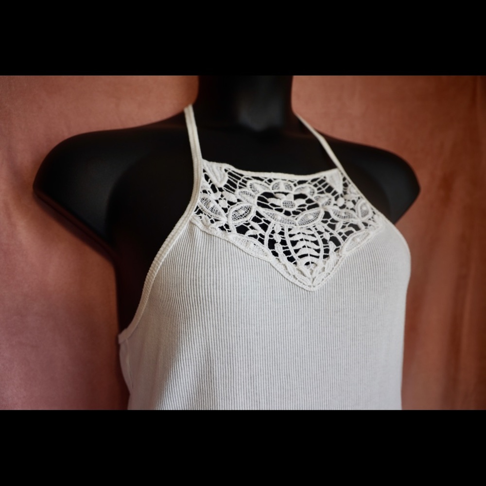 Aeropostale XL white lace crochet strap tank top
